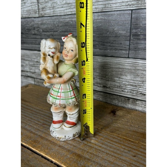 Vintage Ceramic Girl and Puppy Knick Knack Figurine - Picture 5 of 5